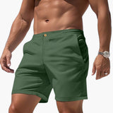 Herren Sommer Shorts mit Seitentaschen und Umschlagsäumen – Grün
