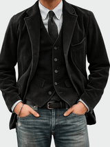 Steffen | 2-teiliges Set: Blazer und Weste – Schwarz