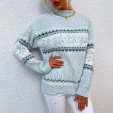Damen Winterpullover | Strickoptik mit dekorativem Muster – XL