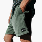 Herren Sommer Shorts mit Seitentaschen und elastischem Bund – Grün