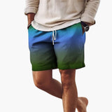 Herren Sommer Shorts mit Kordelzug und Farbverlauf – Blau