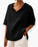 Damen Luftige Elegante Bluse | Sommer Blusen – Schwarz