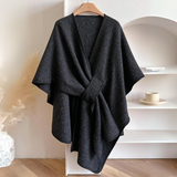Teysia - drapierter Schal mit Soft-Touch-Finish – Schwarz