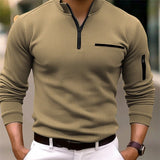 Tillmann – Langarmhemd mit Reißverschluss – Beige