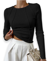 Damen Elegantes Klassisches Oberteil | Schickes Stil – Schwarz
