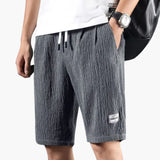 Herren Sommer Shorts mit Kordelzug und knielangem Schnitt – Grau