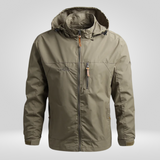 Herren Regenjacke | Schutzorientierte Form mit funktionalem Aufbau – Khaki