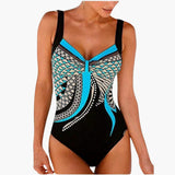 Eleganter Einteiler - Damen Badeanzug mit Stil für den Sommer – Blau