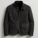 Plamen – Wildleder Jacke Mit Taschen – Schwarz