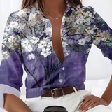 Freesia – Bluse mit Blumenmuster – Lila