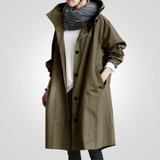 Regenjacke Damen Mit Knopfverschluss | Klassisch & Wetterfest – Armeegrün
