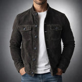 Heriberto – Bequeme Wildleder Jacke – Schwarz
