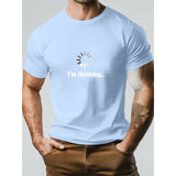 Think – Baumwoll-T-Hemd Mit Aufdruck – Meeresblau