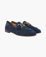 Jessica | Loafer aus Wildleder mit goldener Gliederschnalle – Blau