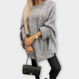 Leoni | Weicher Damenpullover mit Rundhalsausschnitt – Grau