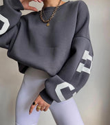 Damenpullover | Weite Passform mit gleichmäßiger Silhouette – Grau