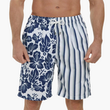 Schnelltrocknende Shorts - Herren Badeshorts mit Stretch – Weiß Blau