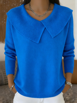 Railyn™ - Pullover mit Weitem Kragen – Tiefblau