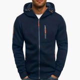 Kapuzenjacke mit Reißverschluss für Herren – Marineblau