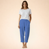 Aurelie | Ultra-weiche Hose mit Seitentaschen – Blau