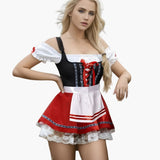 Kurzgeschnittenes Dirndl kleid für Damen - Oktoberfest 2025 – Rot