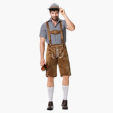 Besticktes Trachten Lederhosen Kostüm für Herren - Oktoberfest 2025 – Hell Grau