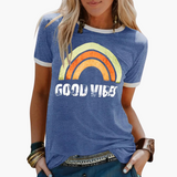 Good Vibes Grafik-T-Shirt - für Frauen im Casual-Stil – Blau