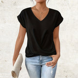 Katharina | Elegantes Shirt mit V-Ausschnitt – Schwarz