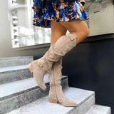 Damen Stiefel | Klassische hohe Stiefel für Alltag und Freizeit – Beige
