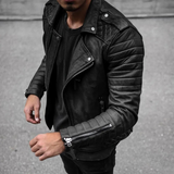 Herren Modisch Premium Bikerjacke | Wasserdichte – Schwarz