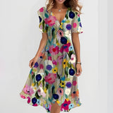 Valerie - V-Ausschnitt-Chiffonkleid für Damen – Farbe 1