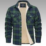 Truffel™ - Kariertes Truckerjacke mit Fleecefutter – Grün