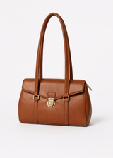Damen Schultertasche Vegan Leder – Alltagstauglich & Elegant – Braun
