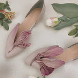 Jennifer - Stilvolle flache Damenschuhe mit Blumenmuster – Rosa