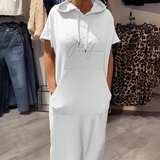 LORAVINE - Kapuzen Freizeitkleid – Weiß
