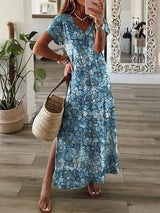 Orren – Elegante Maxikleider mit lebendigem Print – Blau