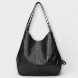 Reniva – Vintage-Schultertasche mit klarer Linie – Schwarz