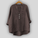 Gertrud - Linen Blouse – Kaffee