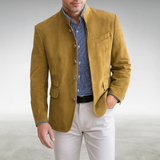 Cannes | Herren Elegante Strukturierte Jacke – Strukturierter Blazer Herren – Goldocker