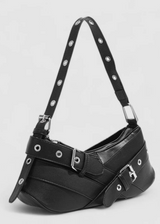 Kompakte Damen Handtasche – Vegan Leder & Stilvolles Design – Schwarz