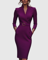 Meirav - Elegantes Midi Kleid – Violett