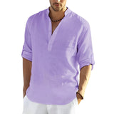 Andrew - Herren-Leinenhemd – Lila