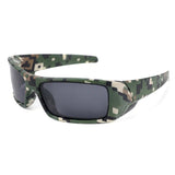 Sonnenbrillen mit polarisierten Gläsern für Erwachsene | Ideal für Outdoor-Aktivitäten – Camouflage grün