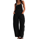 ETHEL™ – Schicker weiter Bein Overall – Schwarz