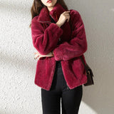 Damen Winterjacke mit Reißverschluss – Rot