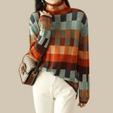 Madoline - Rollkragenpullover aus Kaschmir mit Schachbrettmuster – Farbe 1