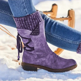 Stiefelette Damen Winter Komfort | Rutschfest Warm Gefüttert – Lila