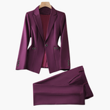 Elegantes Damen Blazer-Ensemble mit Hose - Klassisches Design – Lila