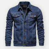 Victor – stylische Jeans-truckerjacke – Dunkelblau