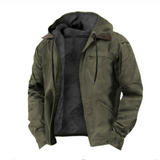 Herrenjacke mit Kapuzenform | Übergangsgeeignet – Armeegrün